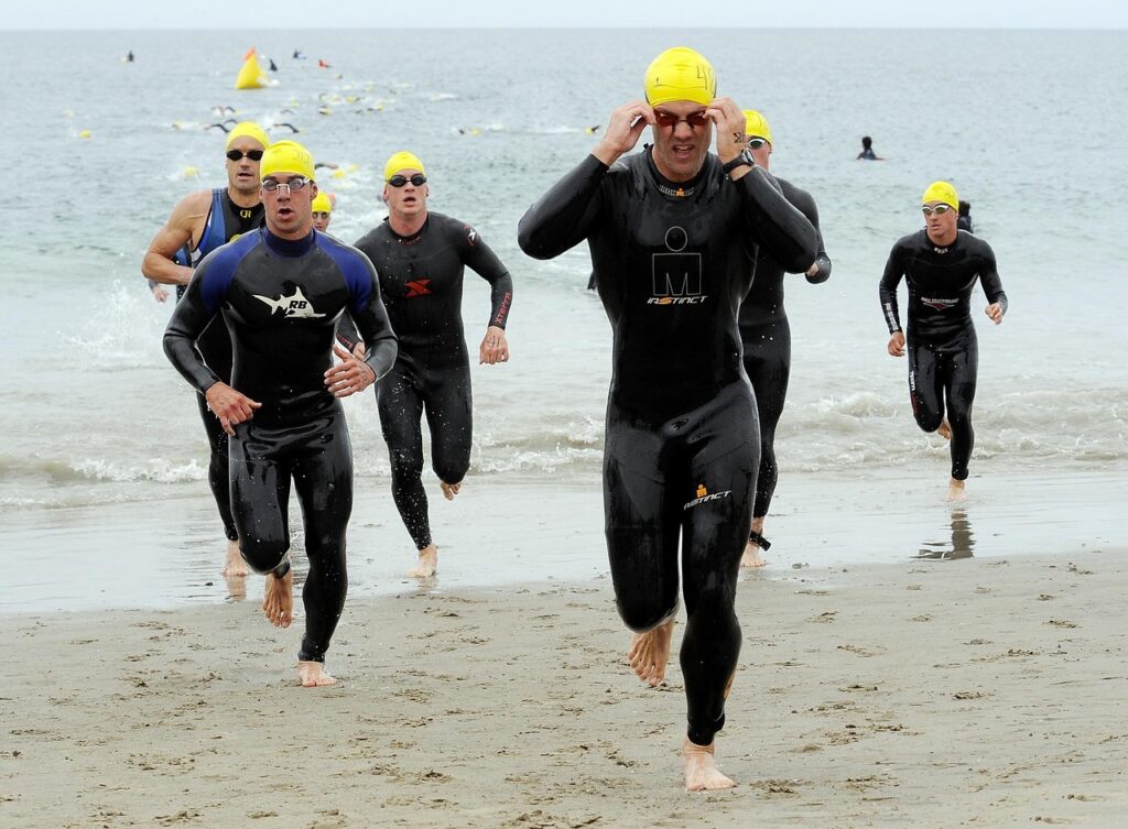 point mugu, california, triathlon, men, sea, ocean, water, beach, competition, rigorous, running, swimming, nature, outside, sports, triathlon, triathlon, triathlon, triathlon, triathlon